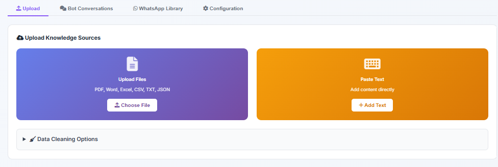 Upload Knowledge Sources