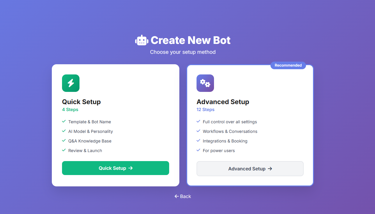 Choose Advanced Setup