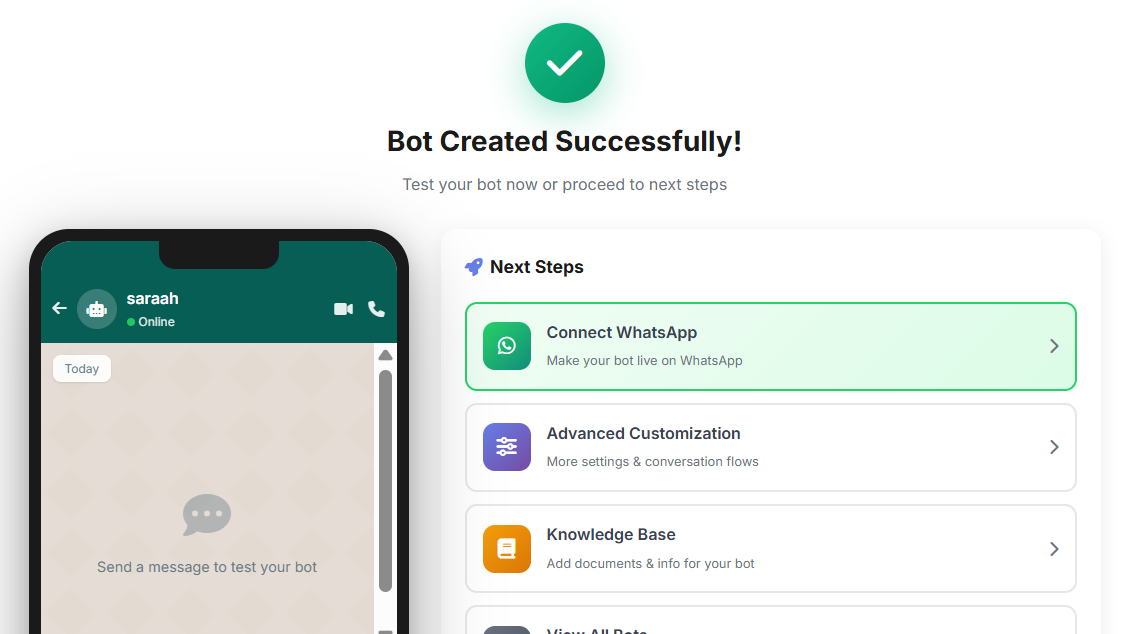 Bot Created Successfully