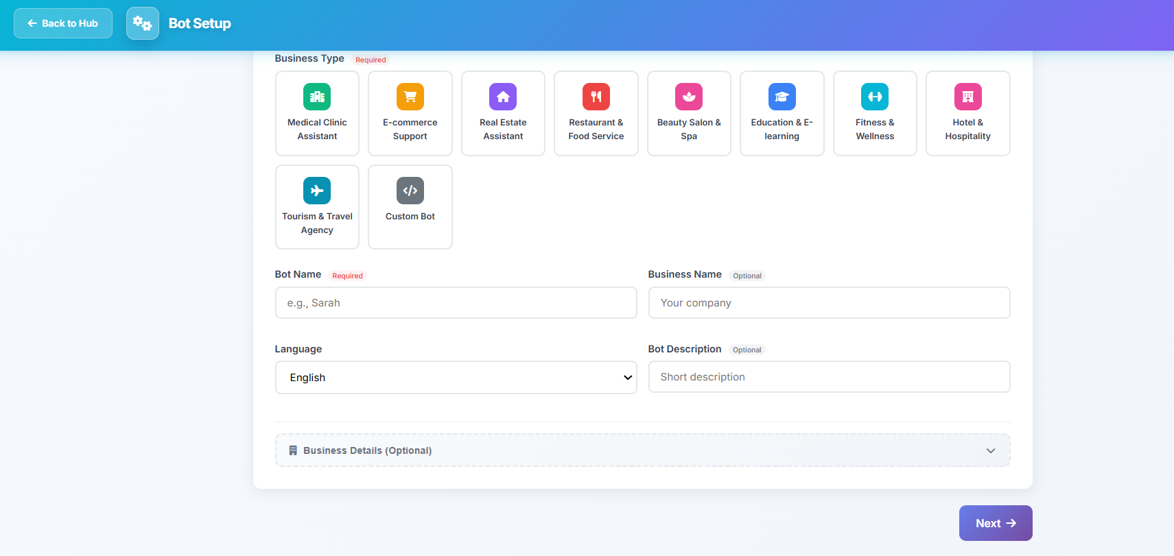 Enter Bot Information